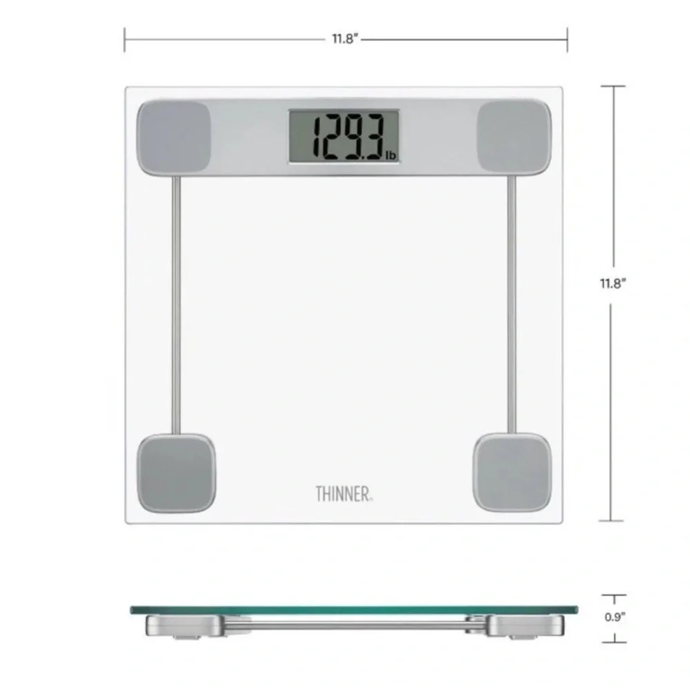 THINNER by CONAIR Digital Glass Weight Scale Silver